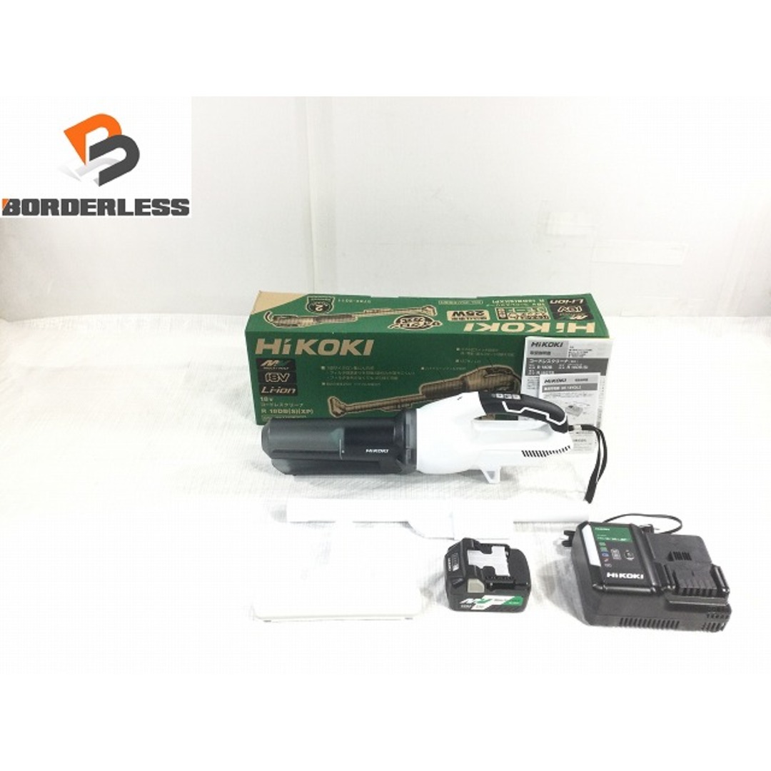 ☆未使用品☆ HIKOKI ハイコーキ 18V コードレス掃除機 R18DB(S)(XP)バッテリー(BSL36A18)+充電器 サイクロン式クリーナー 77626工具