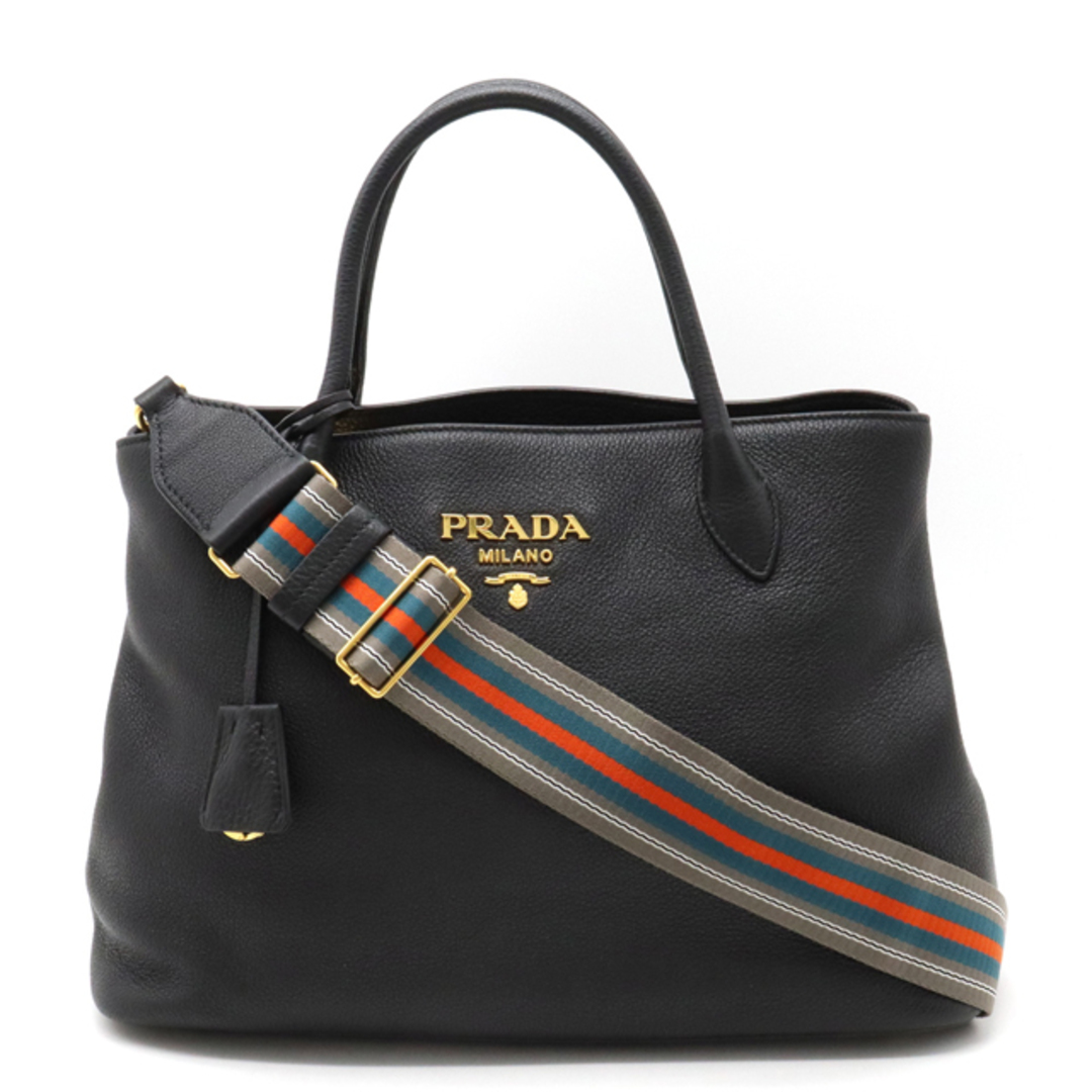 PRADA NERO DAINO レザートートバッグバッグ