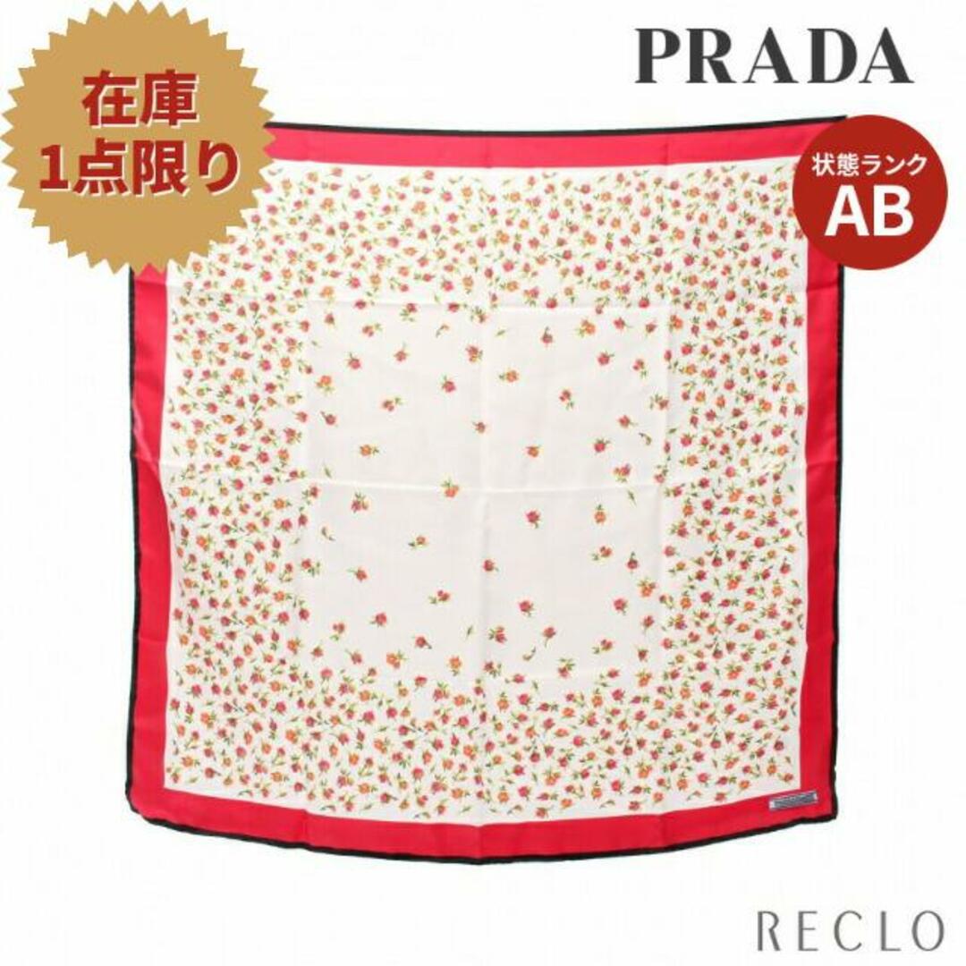 PRADA(プラダ)の スカーフ 花柄 シルク ホワイト マルチカラー レディースのファッション小物(バンダナ/スカーフ)の商品写真