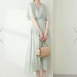 ナチュラルクチュール(natural couture)のnatural couture フレアスリーブお上品ワンピース(ロングワンピース/マキシワンピース)