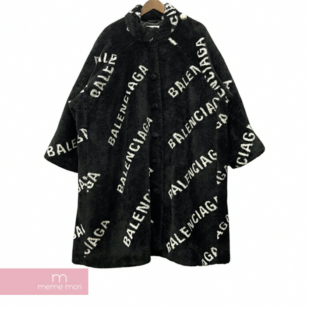 Balenciaga(バレンシアガ)のBALENCIAGA 2019AW Oversized Logo Faux Fur Coat 583846 TGQ02 バレンシアガ オーバーサイズロゴフェイクファーコート 中綿ロングコート 総柄ロゴ 裏地キルティング ブラック サイズ40【230831】【新古品】【me04】 メンズのジャケット/アウター(その他)の商品写真