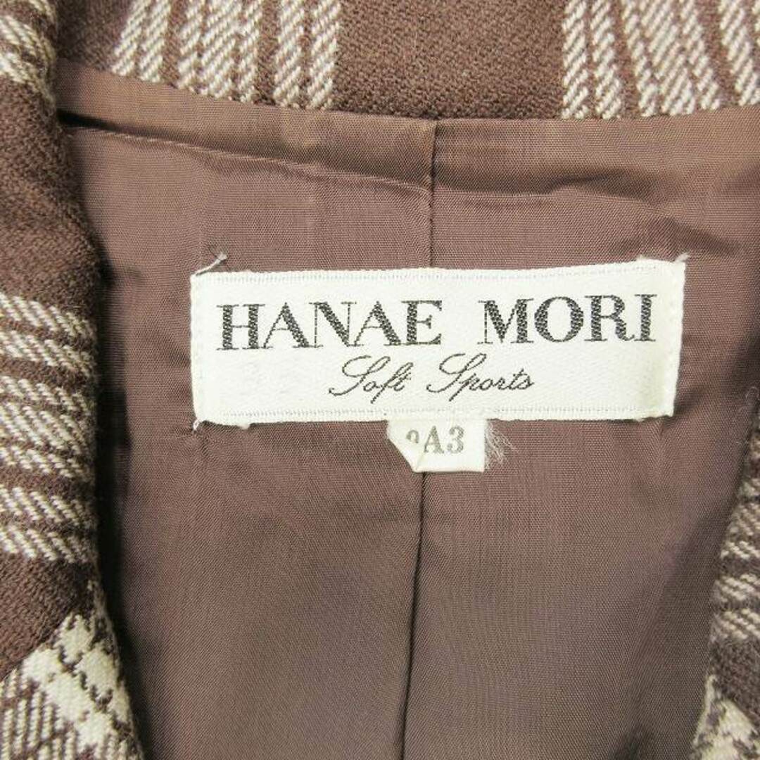 HANAE MORI   美品 ハナエモリ ラムウール チェック ワンピース リボン