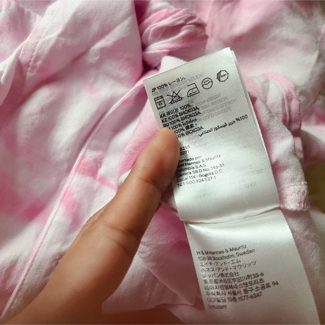 H&M(エイチアンドエム)のH&M エイチアンドエム ダイダイ ショート オープンカラー 開襟 シャツ レディースのトップス(シャツ/ブラウス(半袖/袖なし))の商品写真