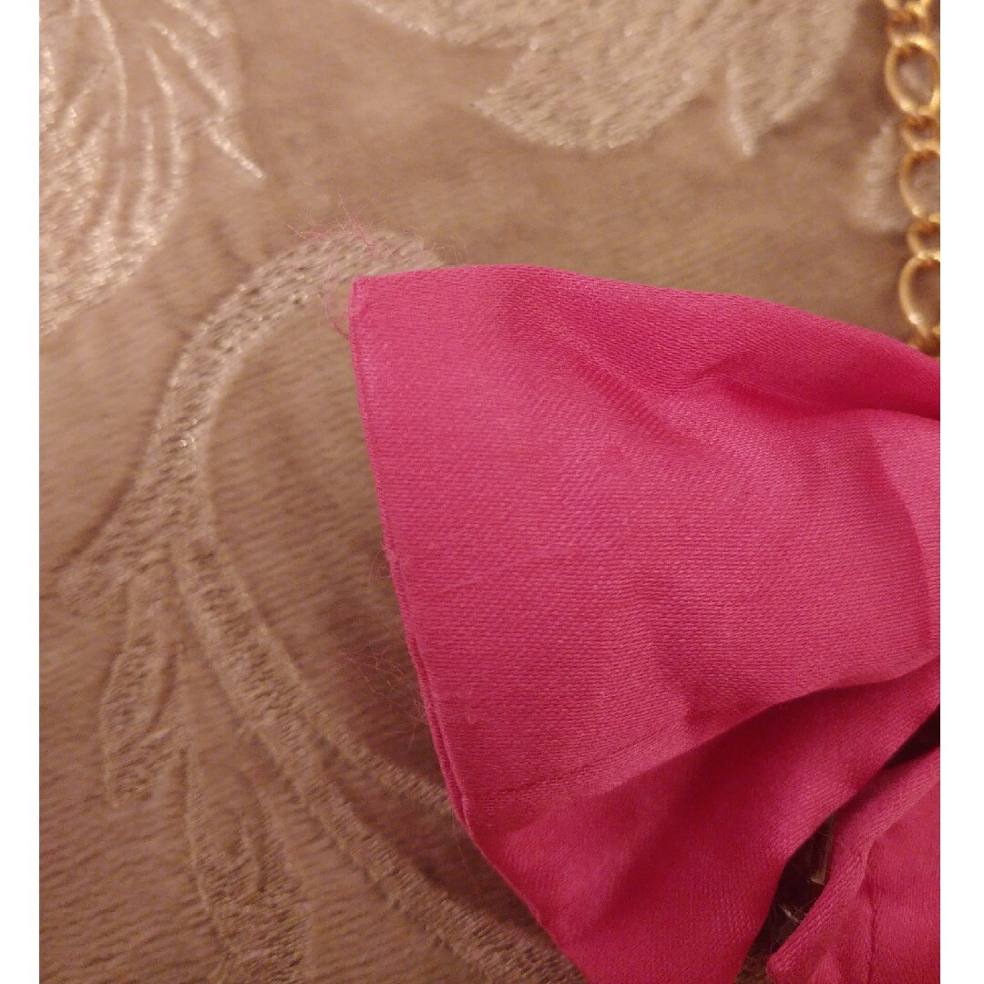 MA＊RS(マーズ)のマーズ　ビジュー　リボン　ピンク　ブレスレット　アンクレット　バッグチャーム ハンドメイドのアクセサリー(ブレスレット/バングル)の商品写真