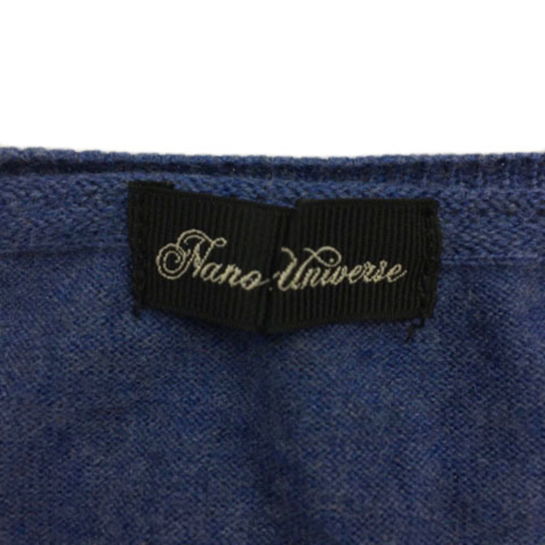 nano・universe(ナノユニバース)のナノユニバース カーディガン ニット Vネック ウール 無地 長袖 F 青 レディースのトップス(カーディガン)の商品写真