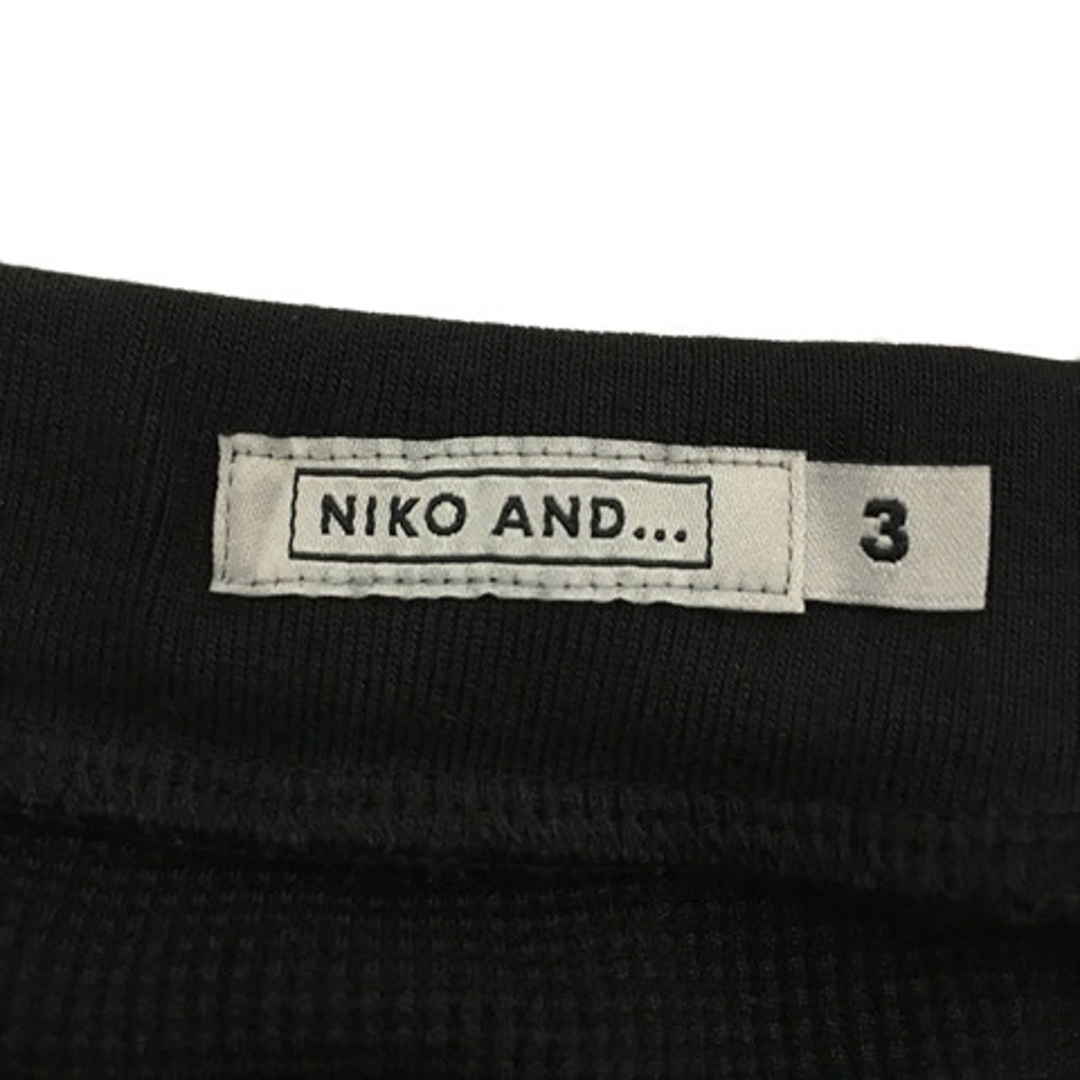 niko and...(ニコアンド)のニコアンド スカート タイト 膝丈 イージー ウエストゴム ワッフル M 黒 レディースのスカート(ひざ丈スカート)の商品写真