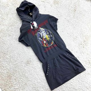 ヒステリックグラマー(HYSTERIC GLAMOUR)の新品未使用 ヒステリックグラマー ランナウェイズ コラボ スタッズ ダークグレー(パーカー)