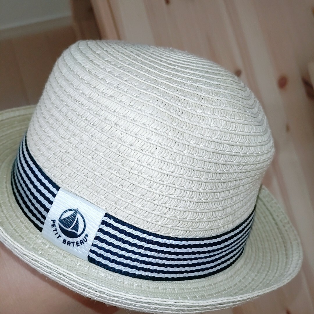 PETIT BATEAU(プチバトー)のPETIT BATEAU　プチバトー　麦わら帽子　ペーパーハット　ベビー キッズ/ベビー/マタニティのこども用ファッション小物(帽子)の商品写真