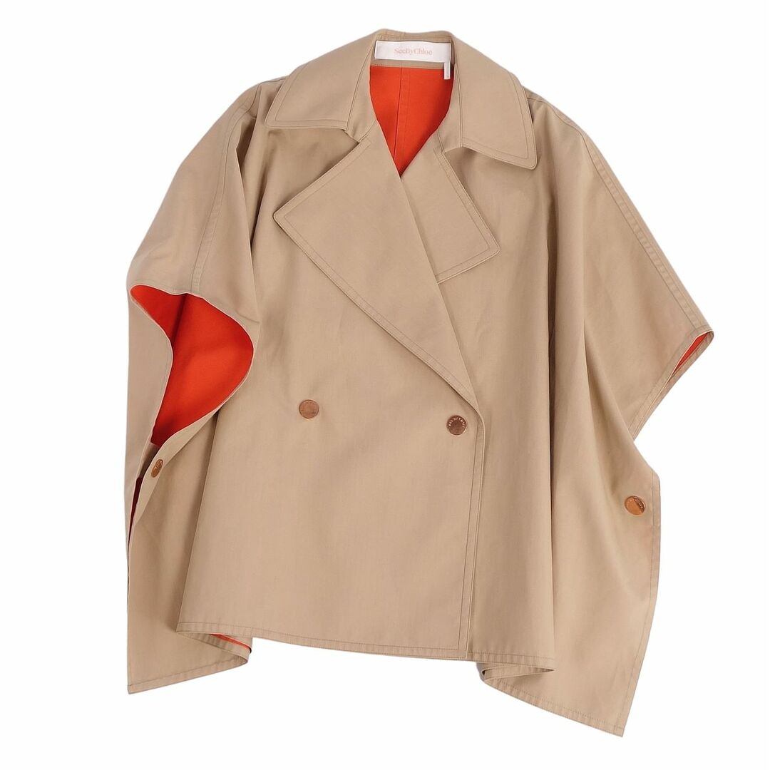 美品 シーバイクロエ SEE BY CHLOE ポンチョ ケープ コート テーラードケープ ロゴボタン 無地 アウター レディース S ベージュ | フリマアプリ ラクマ