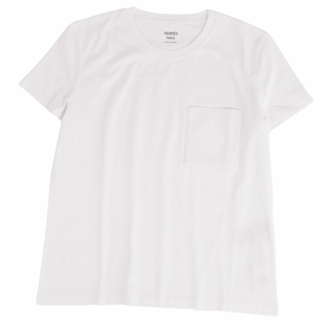 美品 エルメス HERMES Tシャツ 23SS カットソー Hロゴ 刺繍入り