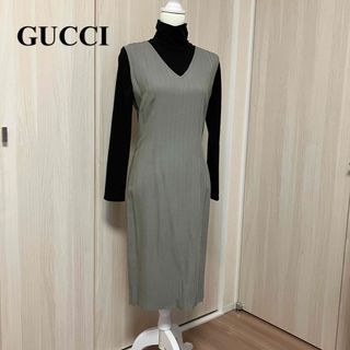 グッチ(Gucci)のgucci グッチ ヘリンボーン柄ワンピース(ロングワンピース/マキシワンピース)