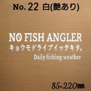 釣りステッカー 「NO FISH ANGLER」 カラー:白　№22(その他)