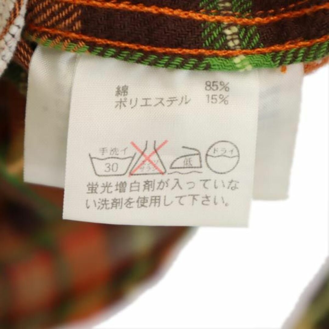 ブルージャムガイジンメイド チェック柄 長袖 シャツ 3 オレンジ系