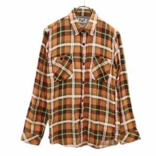 ブルージャムガイジンメイド チェック柄 長袖 シャツ 3 オレンジ系