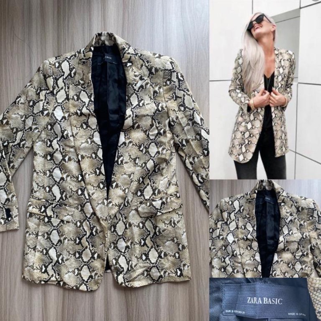ZARA パイソン柄 スネーク 総柄 ジャケット