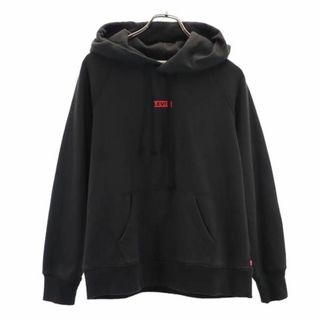 リーバイス(Levi's)のリーバイス プリント スウェットパーカー S ブラック系 Levi's ロゴ レディース 【中古】  【230901】(パーカー)