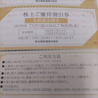 メイテツヒャッカテン(名鉄百貨店)の名鉄株主優待券の豊橋ゆのゆ入館料と岩盤浴利用割引券20枚1200円(その他)