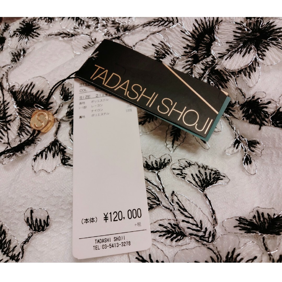 TADASHI SHOJI - Tadashi Shoji タダシショージ 白地に黒刺繍が美しい