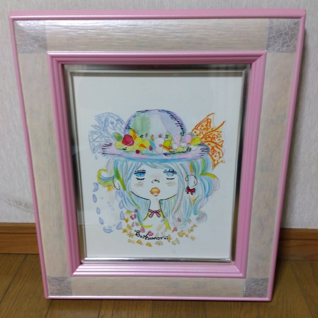 絵画/水森亜土/抽象画/静物画/油彩画/現代アート/モダンアート/額縁