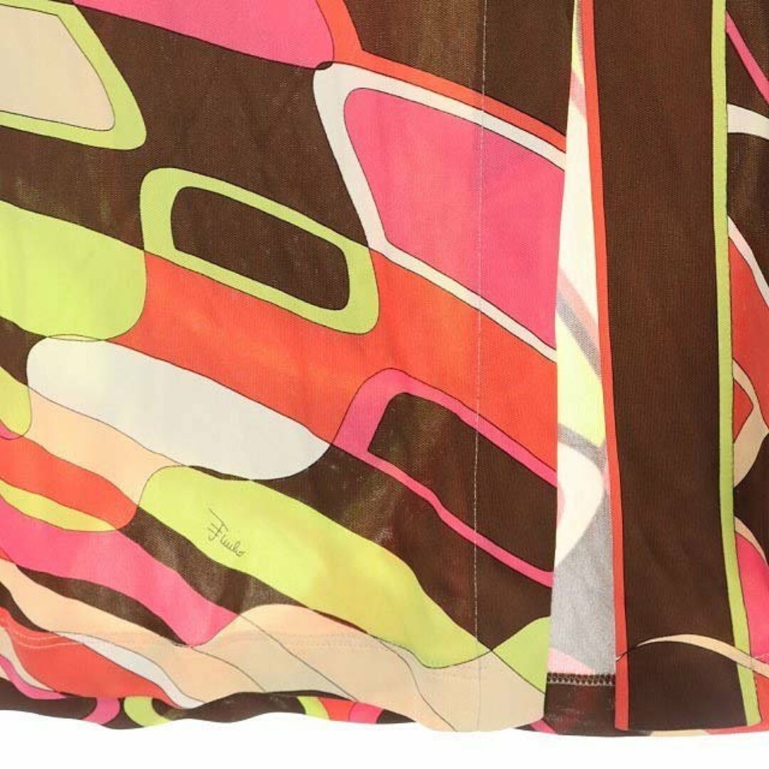 EMILIO PUCCI - エミリオプッチ 総柄タイトスカート 膝丈 スリット I40