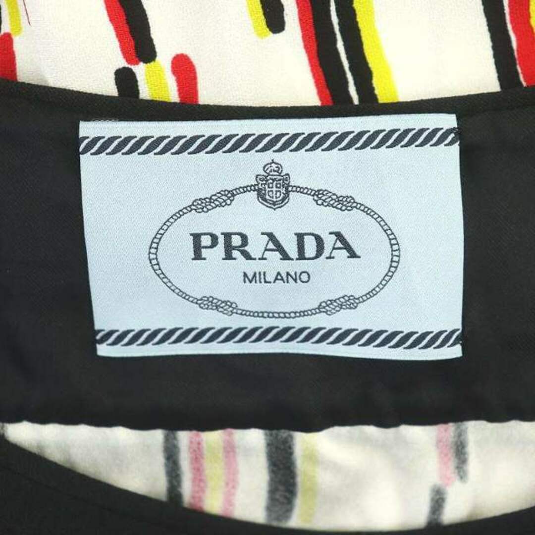 PRADA(プラダ)のプラダ PRADA ショートスリーブ 切り替え 総柄ワンピース ロング 半袖 レディースのワンピース(ロングワンピース/マキシワンピース)の商品写真