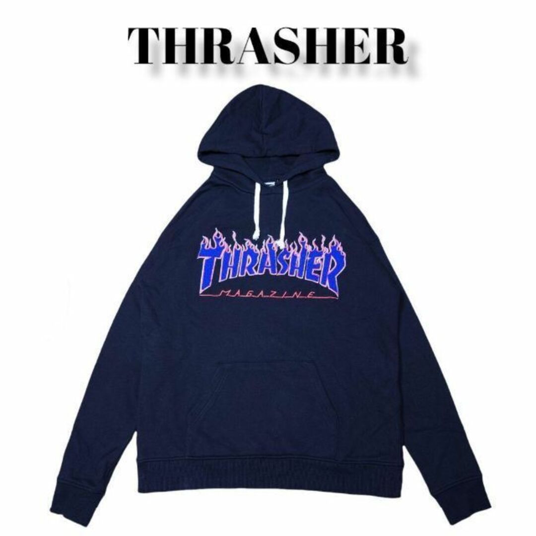 THRASHER - THRASHER ビッグロゴ 刺繍 スウェットパーカー