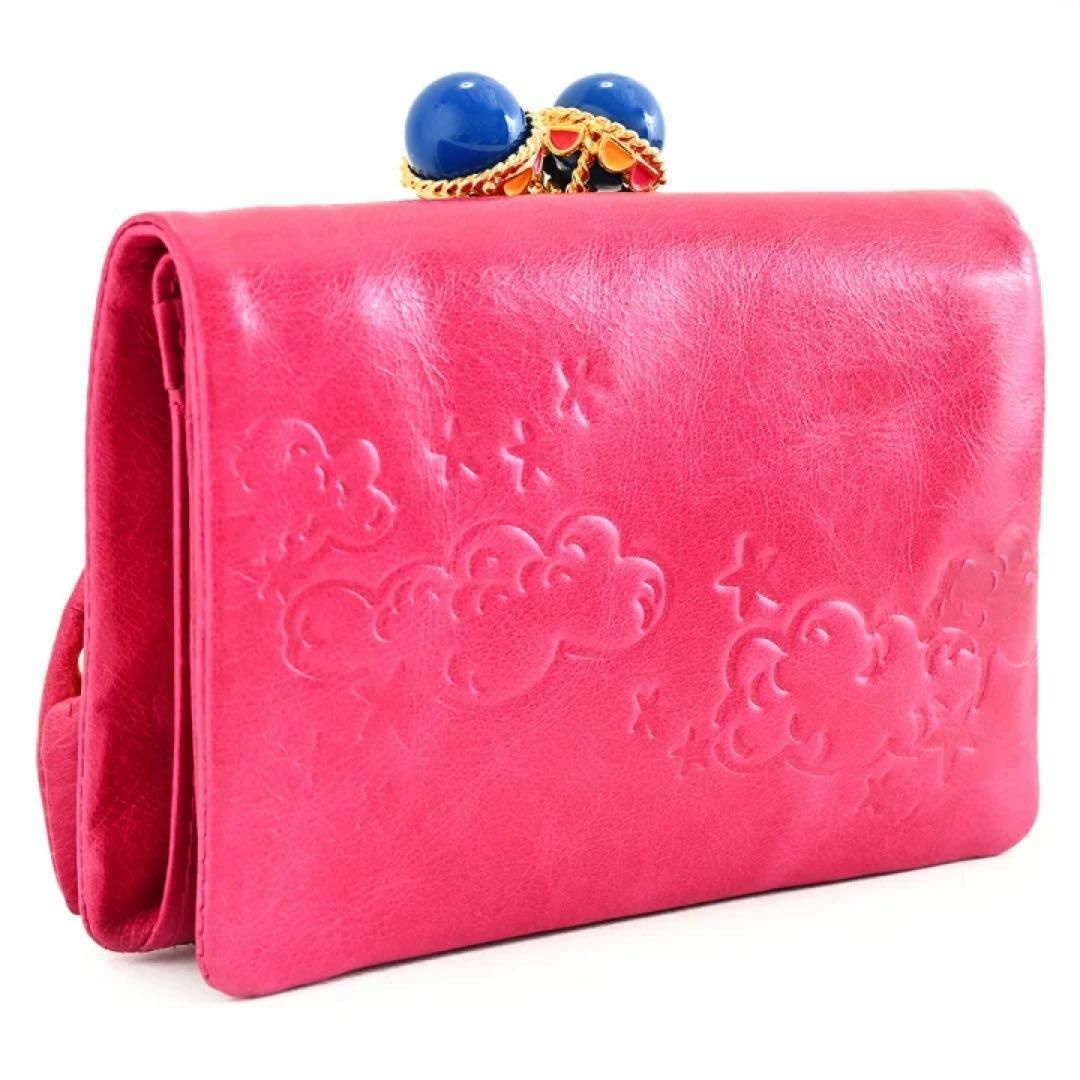 ANNA SUI - ANNA SUI アナスイ バルーン 外がま口二つ折り財布 ピンク