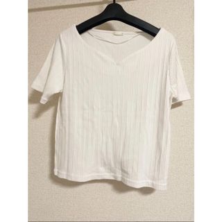 ジーユー(GU)のGU トップス　白　XL シンプルコーデ(カットソー(半袖/袖なし))