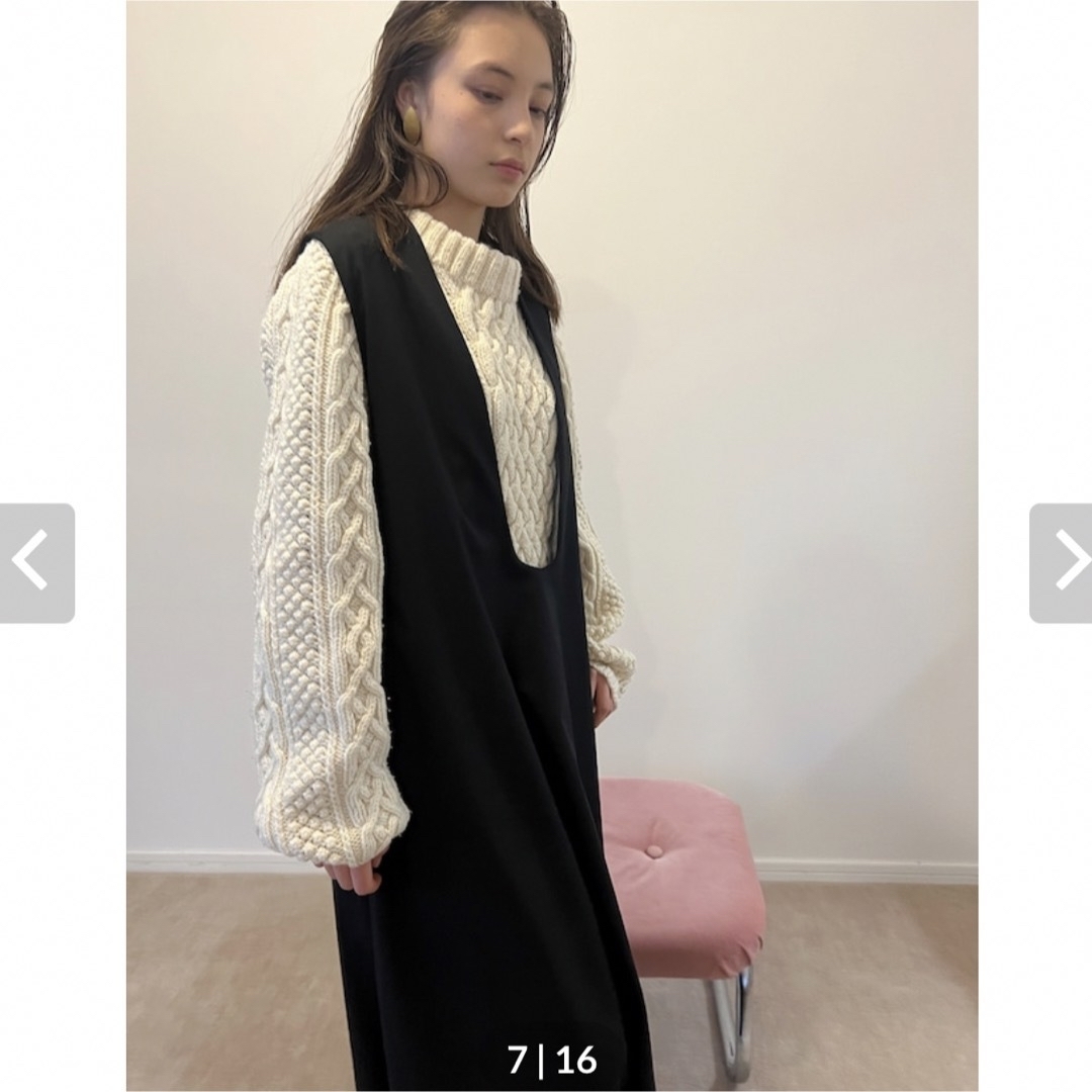 ANNIK アニックDeep u dress twill black - ロングワンピース/マキシ