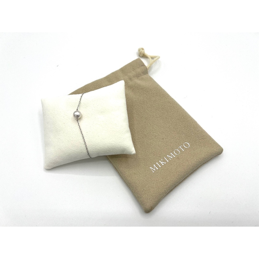 MIKIMOTO - ミキモト ブレスレット パール 真珠 7.7ｍｍ K18 チャーム 調節可能 美品