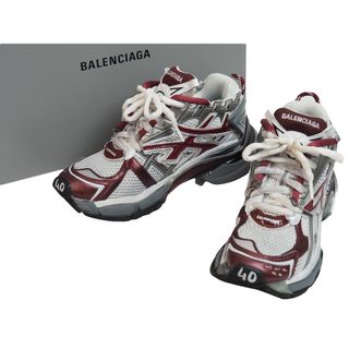 バレンシアガ(Balenciaga)のBALENCIAGA バレンシアガ スニーカー RUNNER ランナー ユーズド加工 677402 W3RB3 ホワイト レッド サイズ40 美品 中古 53697(ブーツ)