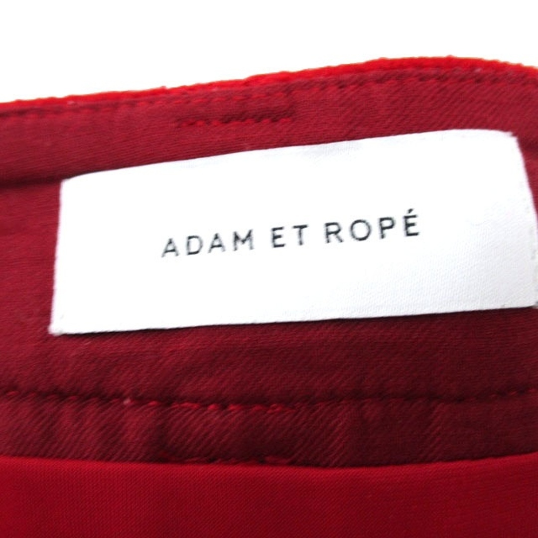 Adam et Rope'(アダムエロぺ)のアダムエロペ  台形 スカート ベイカースカート 膝丈 ウール 38 レッド 赤 レディースのスカート(ひざ丈スカート)の商品写真