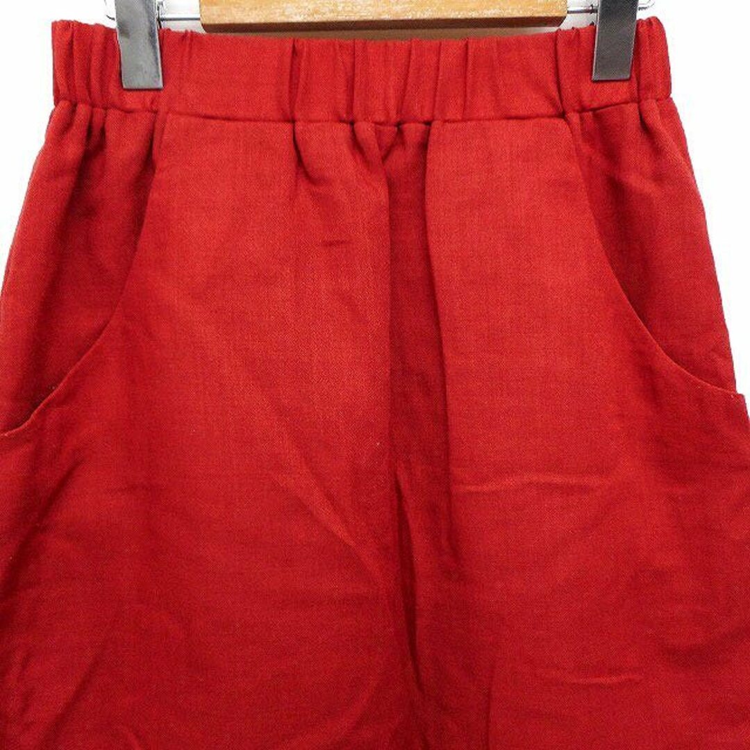 Techichi(テチチ)のテチチ Te chichi フレアスカート ひざ丈 無地 シンプル ウール混 赤 レディースのスカート(ひざ丈スカート)の商品写真