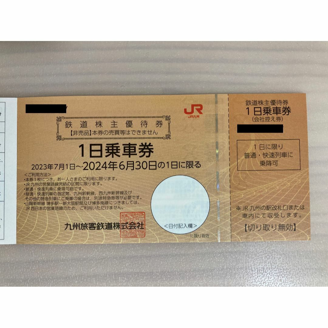 ＪＲ九州 株主優待 1日乗車券×10枚 (ラクマパック発送) 1