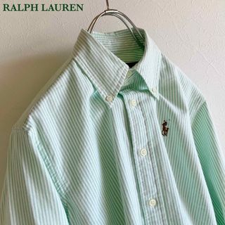 ラルフローレン(Ralph Lauren)のラルフローレン ロゴ刺繍 ストライプ オックスフォード BD 長袖 シャツ 0(シャツ/ブラウス(長袖/七分))