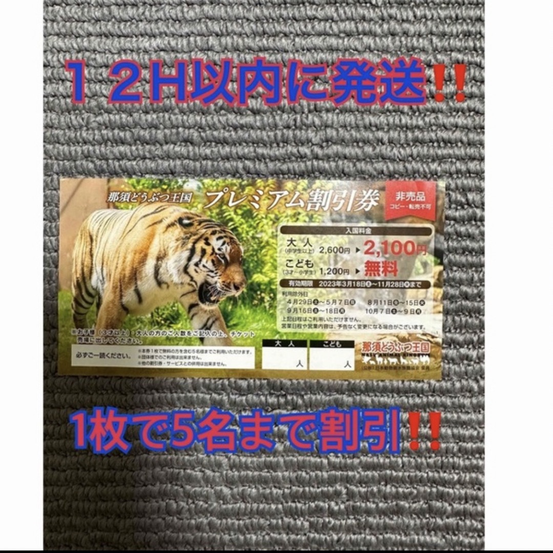 那須どうぶつ王国　割引券 チケットの施設利用券(動物園)の商品写真