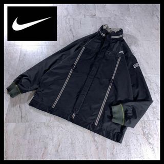 美品 NIKE ナイキ ジップ 中綿 ナイロン ジャケット 2WAY スウッシュ