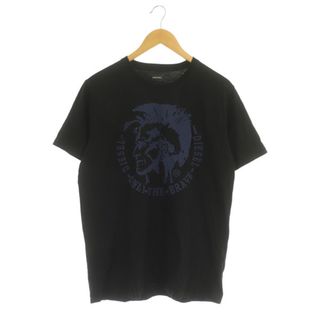 ディーゼル(DIESEL)のディーゼル Tシャツ カットソー 半袖 ブレイブマンロゴ M 黒 ブラック(Tシャツ/カットソー(半袖/袖なし))