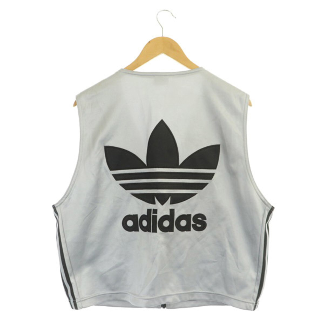adidas - アディダス ジップアップベスト ロゴ刺繍 Vネック デサント