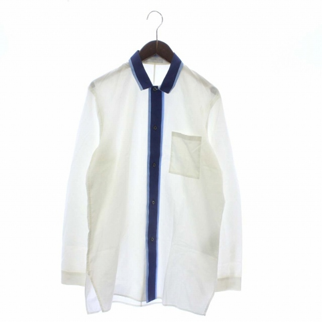 PRADA MILANO イタリア製 シャツ 長袖 41/16 L 白 青