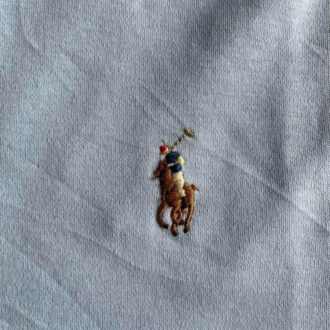 POLO RALPH LAUREN(ポロラルフローレン)のUSA古着 ポロラルフローレン 半袖 ポロシャツ 水色 刺繍 オーバーサイズ メンズのトップス(ポロシャツ)の商品写真