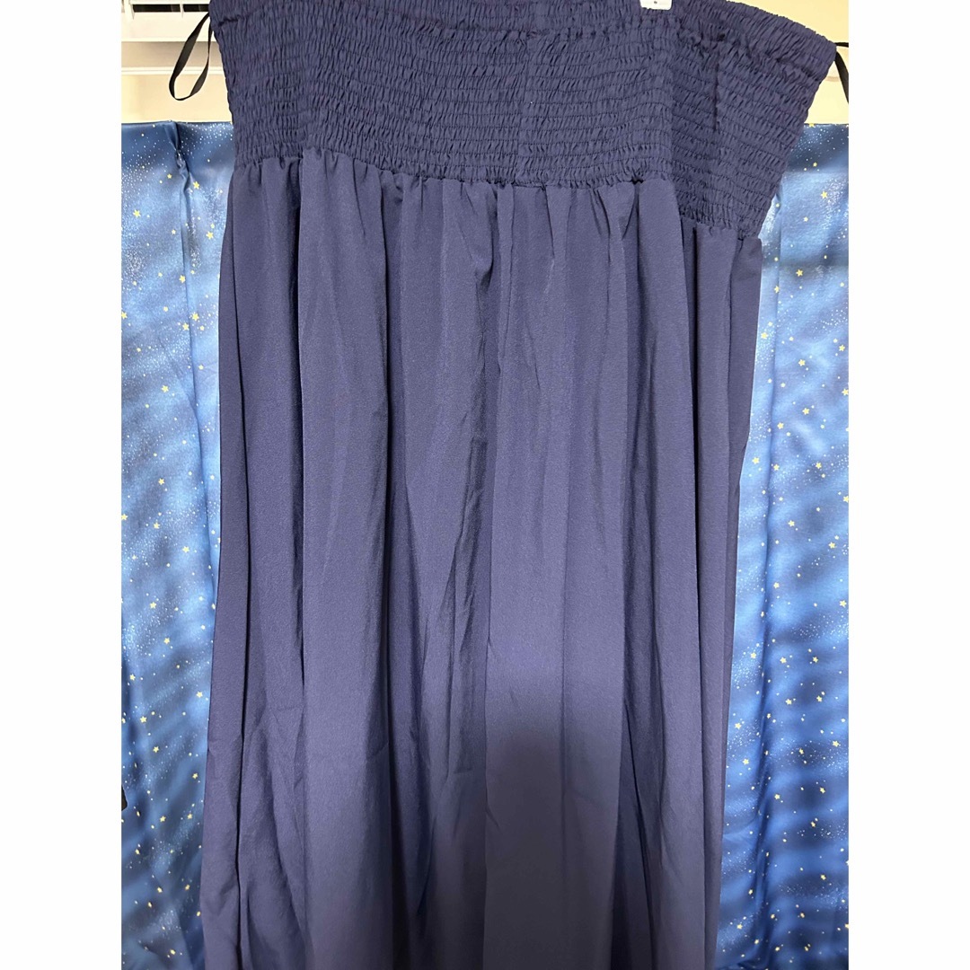 ロングスカート 紺色  4XL レディースのスカート(ロングスカート)の商品写真