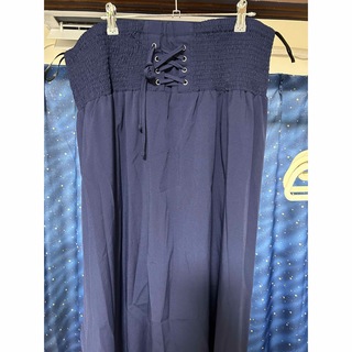 ロングスカート 紺色  4XL(ロングスカート)