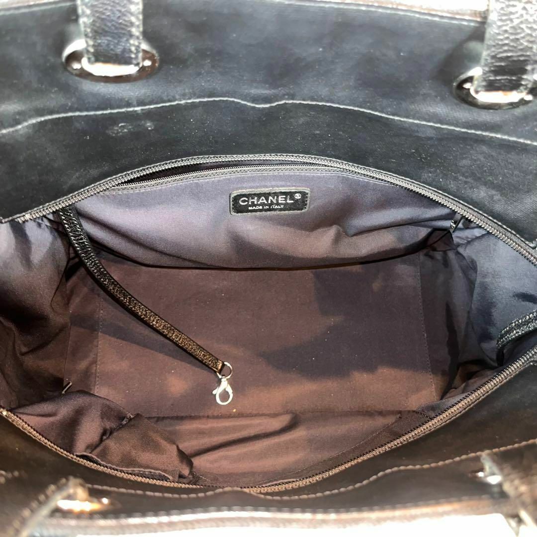 美品✨CHANEL パリビアリッツ トートバッグ マトラッセ ブラック 肩掛け-