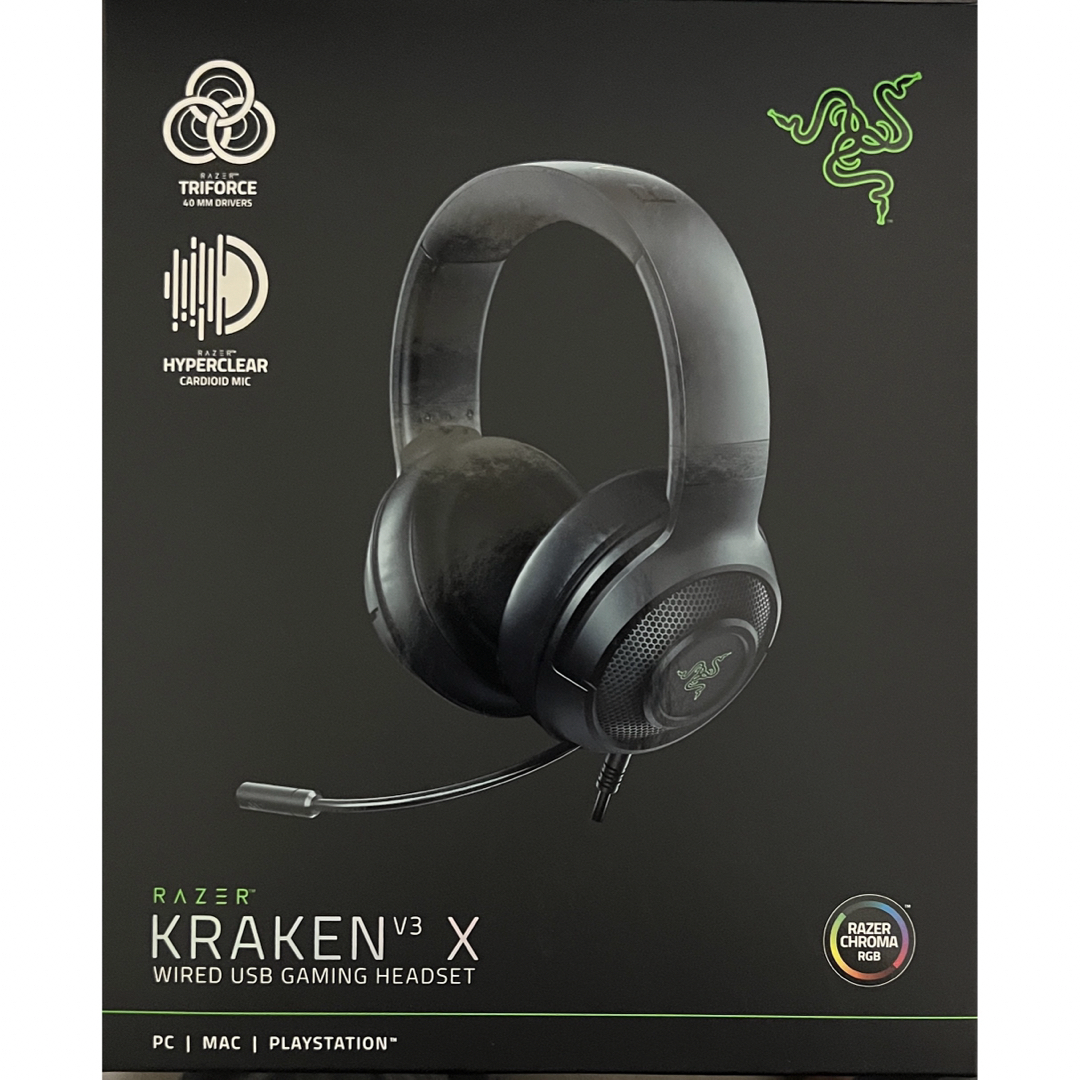 Razer(レイザー)のRazer Kraken ヘッドセット スマホ/家電/カメラのオーディオ機器(ヘッドフォン/イヤフォン)の商品写真