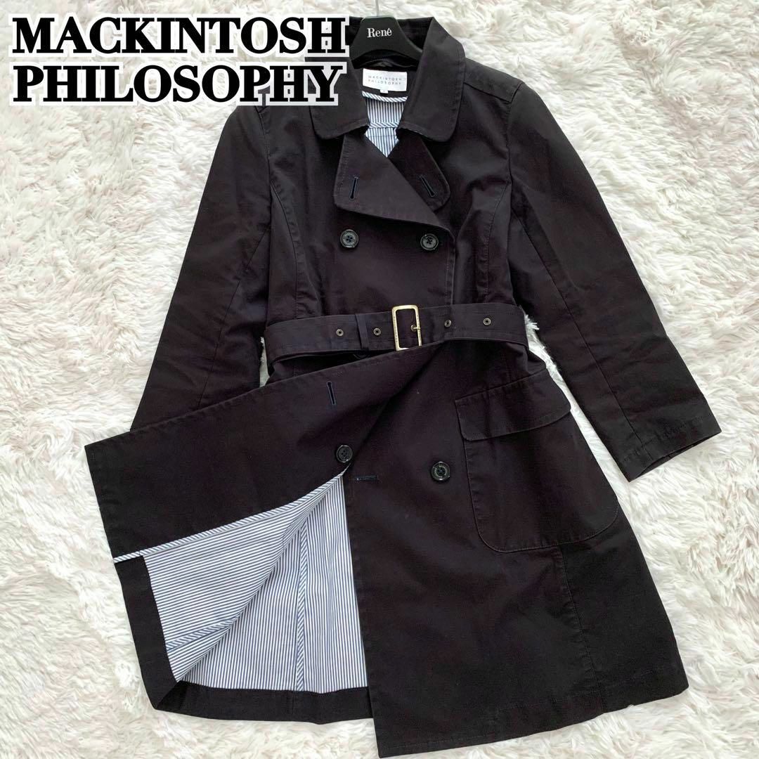 美品✨マッキントッシュ トレンチコート 2way ストライプ 黒 ベルト | フリマアプリ ラクマ
