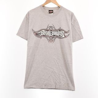 ハーレーダビッドソン(Harley Davidson)の古着 ハーレーダビッドソン Harley-Davidson Hanes ヘインズ 両面プリント モーターサイクル バイクTシャツ USA製 メンズL /eaa320495(Tシャツ/カットソー(半袖/袖なし))