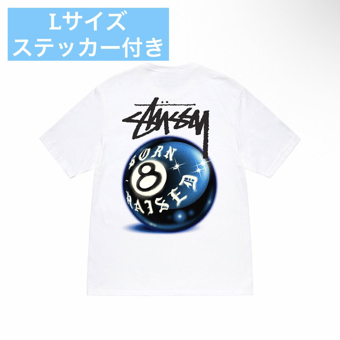 Stussy Born x Raised 8 Ball Tee white L