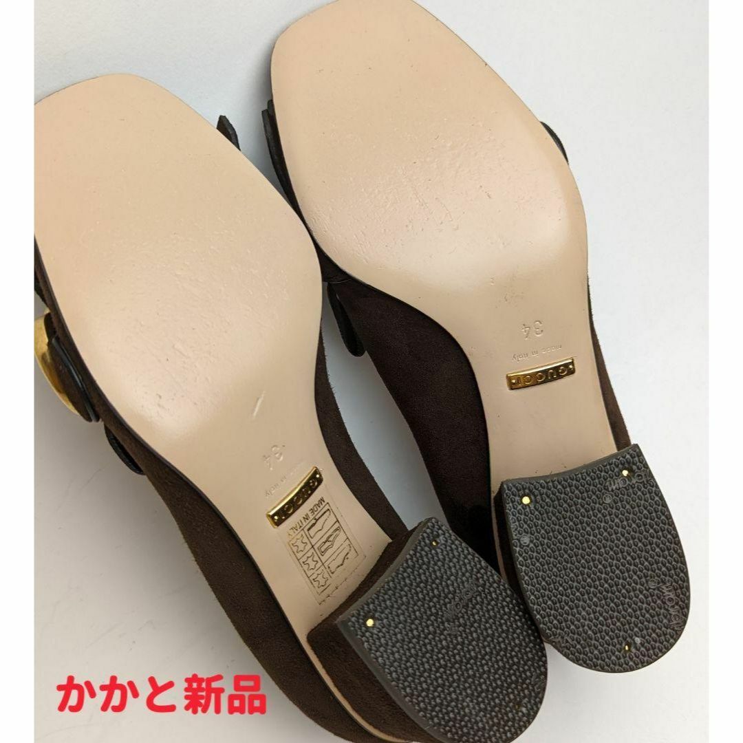 新品そっくりさん⭐GUCCIグッチ　スエード　GGマーモントフリンジパンプス34