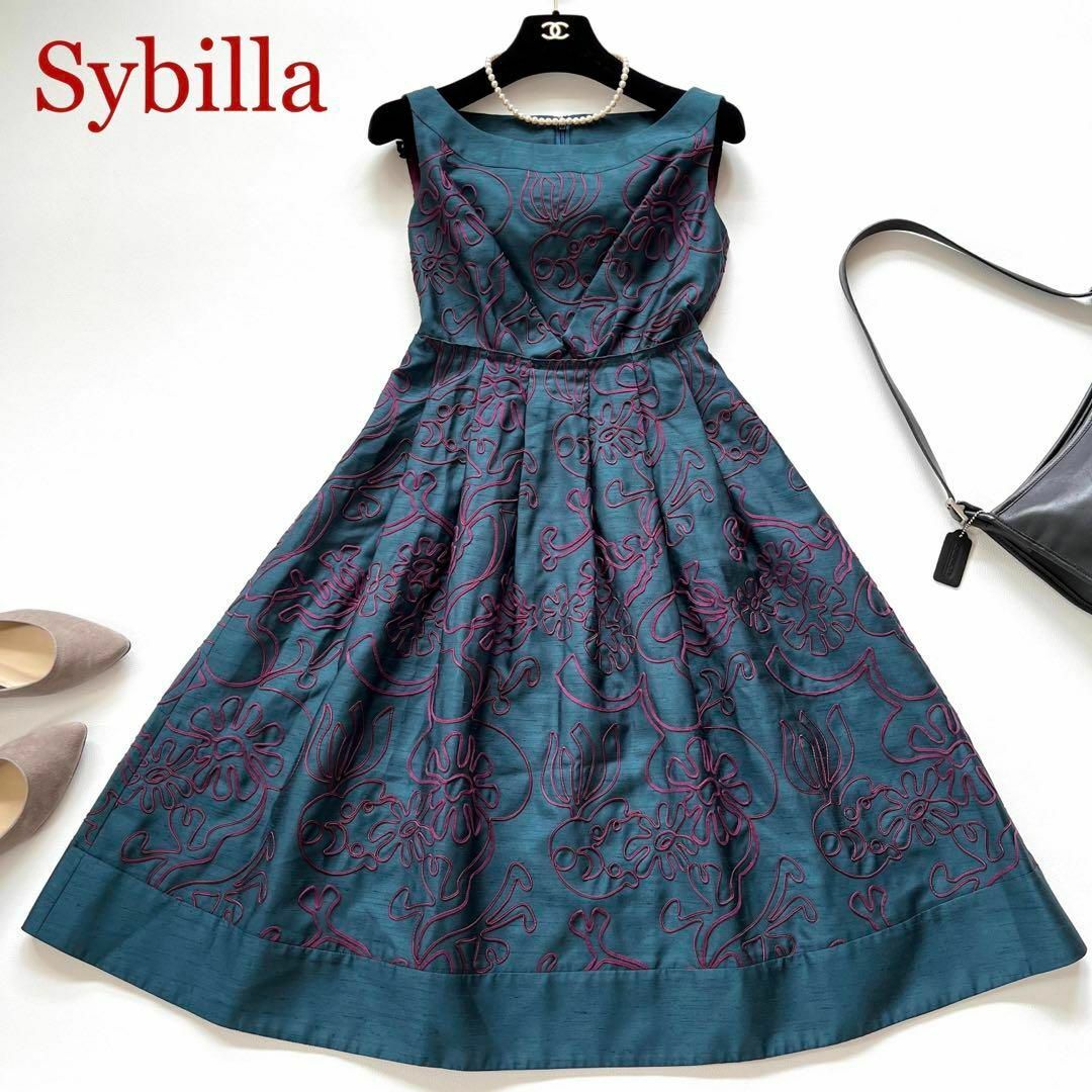 Sybilla - 美品❋希少✨シビラ 総刺繍 高級 ワンピース コード刺繍 ...